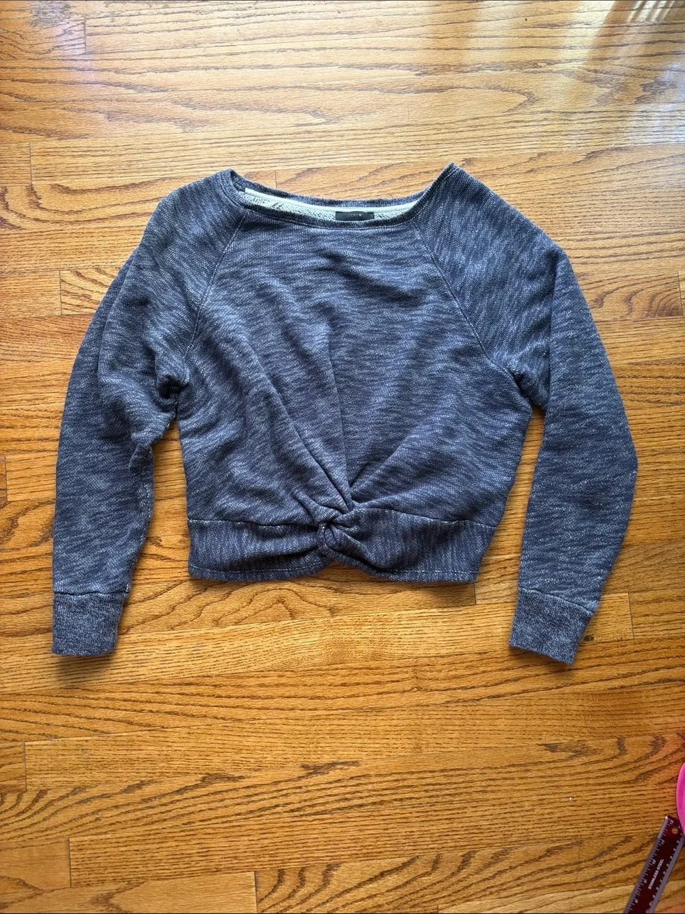 J. Crew Heather Gray Twisted Knit Pullover